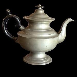 James Putnam American Pewter Coffeepot 19th Century Inverted Mold 1800s Antique